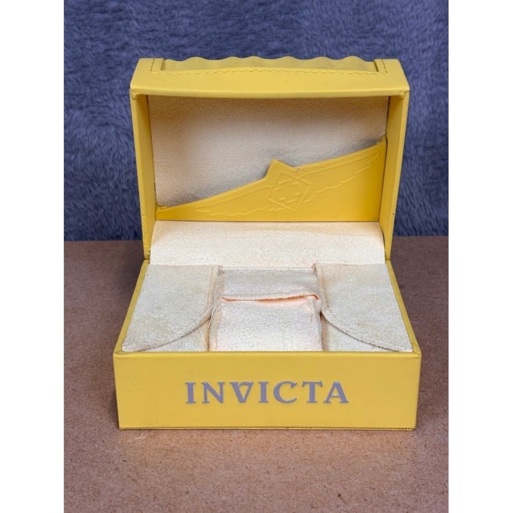Invicta‎ Yellow Faux Leather Single Watch Presentation Box with Pillow Case